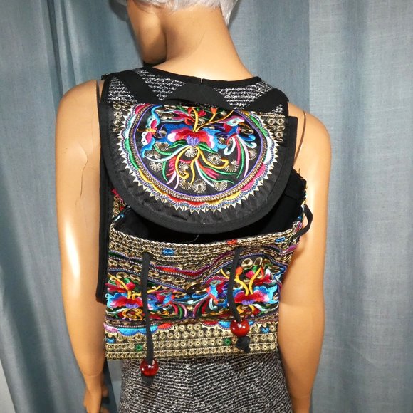 Pretty small lightweight embroidered backpack main image 8